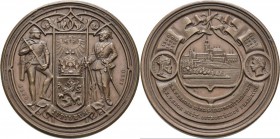 Haus Habsburg: Franz Joseph I. 1848-1916: Bronzemedaille 1860 von Seidan (WS) auf die 500-Jahr Feier der Gründung des Schützencorps zu Prag 1360-1860....