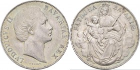 Bayern: Ludwig II. 1864-1886: Vereinstaler o. J. (Madonna, Patrona Bavariae). 18,5 g. AKS 176, Jaeger 105. Stempel von C. Voigt. Winzige Kratzer, fast...