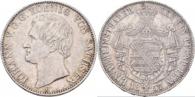 Sachsen: Johann 1854-1873: Vereinstaler 1857 F, AKS 132, Jaeger 107, 18,35 g. Sehr schön.
 [taxed under margin system]