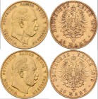Preußen: Lot 2 Goldmünzen: Wilhelm I. 1861-1888: 2 x 10 Mark 1879 A, Jaeger 245. Jede Münze wiegt 3,93 g, 900/1000 Gold. Sehr schön.
 [plus 0 % VAT]...