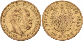 Preußen: Wilhelm I. 1861-1888: 20 Mark 1883 A, Jaeger 246. 7,92 g, 900/1000 Gold, sehr schön.
 [plus 0 % VAT]