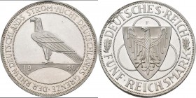 Weimarer Republik: 5 Reichsmark 1930 F, Rheinlandräumung, Jaeger 346. Berieben, ex polierte Platte.
 [taxed under margin system]