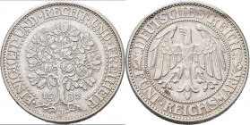 Weimarer Republik: 5 Reichsmark 1932 J, Eichbaum, Jaeger 331, sehr schön.
 [taxed under margin system]