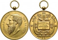 Medaillen alle Welt: Belgien, Stadt Zele: Bronzemedaille 1900, vergoldet, signiert ”H. Ft.”, Preismedaille 1. Preis, Turnfest in Zele 1900, 51 mm, 53,...