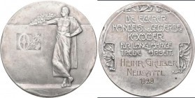 Medaillen alle Welt: CSR: Prämienmedaille o.J. für langjährige treue Arbeit von O. Thiede, gewidmet von der Egerer Handels- und Gewerbekammer. Widmung...