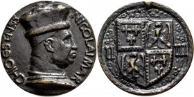 Medaillen alle Welt: Italien-Ferrara, Niccolo III. d´Este 1383-1441: Bronzegussmedaille o. J. von Amadio di Milano (tätig 1437-1482), Hill Corpus 74, ...