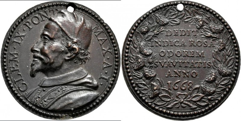 Medaillen alle Welt: Italien-Kirchenstaat, Clemens IX. 1667-1669: Bronzemedaille...