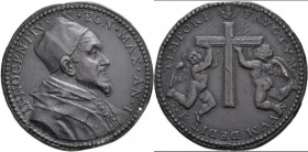 Medaillen alle Welt: Italien-Kirchenstaat, Innocenz X. 1644-1655: Bronzemedaille AN II (1645), gefertigt nach einer Vorlage von G. Morone, auf den ers...