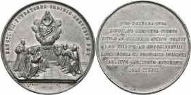 Medaillen alle Welt: Italien-Kirchenstaat, Leo XIII. 1878-1903: Zinnmedaille 1888, von Johnson, auf die Heiligsprechung der sieben Gründer des Servite...