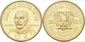 Medaillen alle Welt: Japan: Hideki Tojo, General (1884-1948), Goldmedaille 1957 der Banco Italo-Venezolano, Signatur R.B., aus der Serie ”Chiefs In Th...