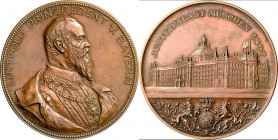 Medaillen Deutschland: Bayern, Prinzregent Luitpold 1886-1913: Bronzemedaille 1897, Stempel von Gube, auf die Einweihung des Justizpalastes in München...