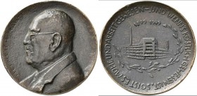Medaillen Deutschland: Bisingen/Baden Württemberg: Bronzegußmedaille 1949 (signiert HP), auf das 50jährige Firmenjubiläum der Textilfabrik Maute. Av: ...