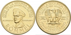 Medaillen Deutschland: Drittes Reich 1933-1945: Erwin Rommel (1891-1944), Goldmedaille 1957 der Banco Italo-Venezolano, Signatur R.B., aus der Serie ”...
