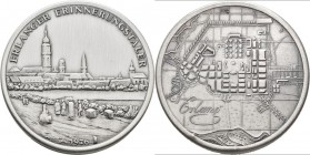Medaillen Deutschland: Erlangen: Steck-Medaille 1976, Stadtansicht / Grundriss der Stadt, Inhalt: 16 doppelseitige schwarz/weiß Bilder u. Beschreibung...