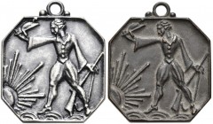 Medaillen Deutschland: Göppingen a.d. Steige: Lot 3 Stück, Achteckige Bronze-Klippe (von A. Feuerle) 1921, auf das 27. Württembergische Landesschießen...