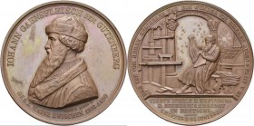 Medaillen Deutschland: Leipzig: Bronzemedaille 1840 von König/Loos, auf die 400 Jahrfeier der Erfindung der Buchdruckerkunst durch Johann Gaensfleisch...