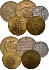 Medaillen Deutschland: Lot 5 Medaillen auf die Not- und Teuerung im Jahr 1923, sehr schön, sehr schön-vorzüglich, vorzüglich.
 [taxed under margin sy...