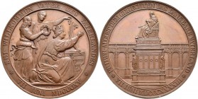 Medaillen Deutschland: Sachsen, Friedrich August II. 1836-1854: Bronzemedaille 1843, von A.F. König, auf die Enthüllung des Denkmals für Friedrich Aug...
