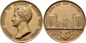 Medaillen Deutschland: Sachsen-Coburg-Gotha, Ernst I. 1806-1844: Bronzemedaille 1826 von C. Pfeuffer, auf den Einzug in das umgebaute Schloß Ehrenburg...
