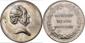 Medaillen Deutschland: Weimar: Johann Wolfgang von Goethe 1749-1832: Silbermedaille 1825, Stempel von Angelica Facius, auf seinen 50jährigen Aufenthal...