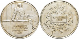 Medaillen Deutschland - Personen: Otto von Bismarck: Bronzemedaille 1888, versilbert, von Lauer. Auf seine Rede in der Reichstagssitzung vom 6. Februa...