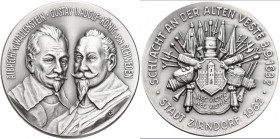 Medaillen Deutschland - Sonstige: Krieg und Frieden: Silbermedaille 1982, auf die Schlacht an der Alten Veste 1632 nahe der Stadt Zirndorf im 30jährig...