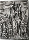 Medaillen - Religion: Norditalien: Ende 15. / Anfang 16. Jahrhundert, Paduanische Schule, im Stile des Mantegna: Silbergussplakette „Die Kreuzabnahme”...