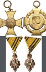 Orden & Ehrenzeichen: Österreich Monarchie, Franz Joseph I. 1848-1916: Lot 3 Stück, Franz Joseph Orden, AE vergoldet, teilemailliert (rückseitige Emai...