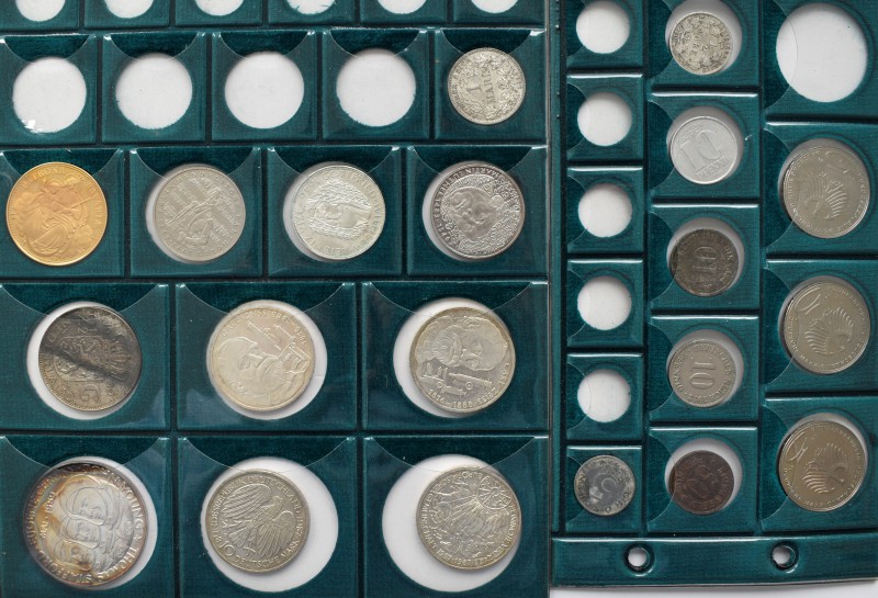 Alle Welt: Kleines Lot an Münzen (überwiegend BRD) und Medaillen. Dabei Goldmeda...