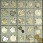 Alle Welt: Lot von 30 Münzen, meist Silber, von Altdeutschland bis 20. Jhd., u.a. dabei USA Morgan Dollar 1878, 1882, Peace Dollar 1922 (2x), 1924 / G...