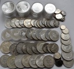 Alle Welt: Silberanleger aufgepasst: Eine Sammlung, welche überwiegend aus Silbermünzen besteht. Dabei Oylmpiade Montreal (8 x 5 und 8 x 10 CAD), dive...