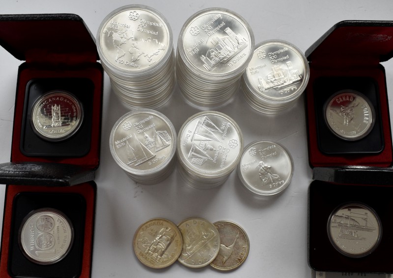 Kanada: kleine Sammlung Kanada, dabei: Olympiade Montreal - 24 x 10 CAD sowie 22...