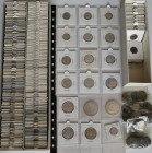 Frankreich: Geschätzte 250 Kleinmünzen ab ca. 1850 aus Frankreich, sauber in Münzrämchen aufbewahrt und überwiegend bestimmt, dazu noch ein paar Silbe...