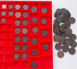Russland: Sammlung von 60 russischen Bronzemünzen aus dem 18./19. Jahrhundert, dabei Poluschka (5), Denga (14), 1 Kopeke (10) sowie 2 Kopeken (31). Fa...