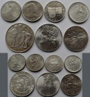 Tschechoslowakei: Kleines Lot 7 Silber Gedenkmünzen: 10 Kcs 1957, 1965, 1967, 1968, 25 Kcs 1969, 50 Kcs 1968, 100 Kcs 1955.
 [taxed under margin syst...