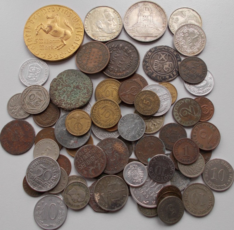Deutschland: Kleines Lot diverser Münzen, überwiegend aus Deutschland, dabei: 5 ...