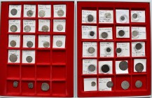 Haus Habsburg: 2 Lindnerboxen mit 37 Münzen, überwiegend Böhmen/Polen und Habsburg. Vom Denar (um 1040), über Heller vom Karl IV., zu Ferdinand oder L...