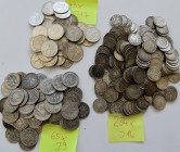 Umlaufmünzen 1 Pf. - 1 Mark: Lot über 340 Silbermünzen des Kaiserreiches, dabei: 65 x 1 Mark kleiner Adler (Jaeger 9): 43 x 1 Mark großer Adler (Jaege...