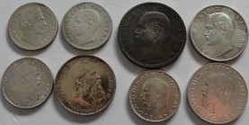 Bayern: Lot 8 Münzen (Typensammlung), dabei: 2 Mark 1876 (J. 41), 2 Mark 1904 (J. 45), 5 Mark 1907 (J. 46), 3 Mark 1910 (J. 47), 2 Mark 1911 (J. 48), ...