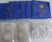 Bundesrepublik Deutschland 1948-2001: Lot diverser Münzen der BRD, dabei: 12 x 5 DM Silberadler, überwiegend bessere Jahrgänge oder gute Erhaltungen (...