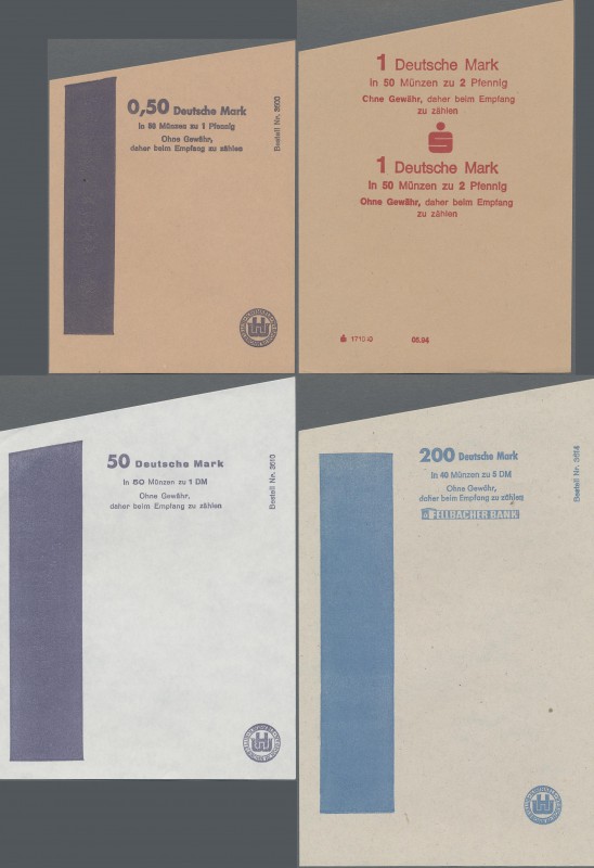 Bundesrepublik Deutschland 1948-2001: Lot mit 162 Stück Papierformularen für Mün...