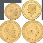 Medaillen: Lot 4 Stück: Medaille John F. Kennedy 3,08 g, gestempelt 999,9, 3 Goldmünzen / Belegstücke: 5 Mark 1887 Preussen (diesen Jahrgang gibt es n...