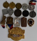 Medaillen: CSR / Habsburg: Ein Lot an 16 Medaillen, Jetons, Abzeichen aus der Tschechoslowakei (teilweise Österreich-Ungarn) 1880-1948.
 [taxed under...
