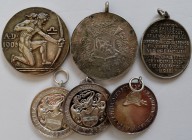 Medaillen alle Welt: Lot 6 Medaillen, dabei: Bundesschiessen München 1906, 5 Fr Schützenfest Bern 1885, Nationalspende Schweiz 1918 sowie 3 Medaillen ...