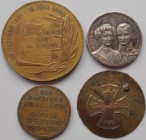 Medaillen alle Welt: Lot 4 Medaillen, dabei Silbermedaille (Stempel 990) 1913 von Oertel auf Regierungsantritt Ernst August von Braunschweig und Lüneb...
