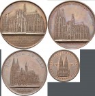 Medaillen Deutschland: Konvolut von 100 Medaillen in Silber und Bronze, der überwiegende Teil haben einen Bezug zu Köln. Unter anderem dabei: Bronzeme...