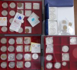 Medaillen - ECU: Sammlung verschiedene ECU/EURO Münzen/Medaillen, ca. 100 Stück, aufbewahrt in 7 Lindnerboxen und wenige Lose. Viele aus Silber dabei,...