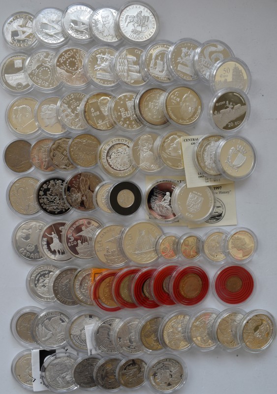 Medaillen - ECU: Lot diverser ECU Münzen, über 70 Stück, von Portugal bis Schwed...