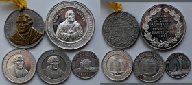 Medaillen - Religion: Kleines Lot 5 Medaillen Dr. Martin Luther / Reformation. 3 x 400 Jährige Gedenkfeier / Geburtstag 1883, 1 x Lutherfestspiele in ...