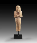 Shabti of Paser, vizier and high priest of Amun. Clay, remnants of colour, H 17.4cm. New Kingdom, reign of Seti I and Ramses II, about 1310 - 1240 BC....